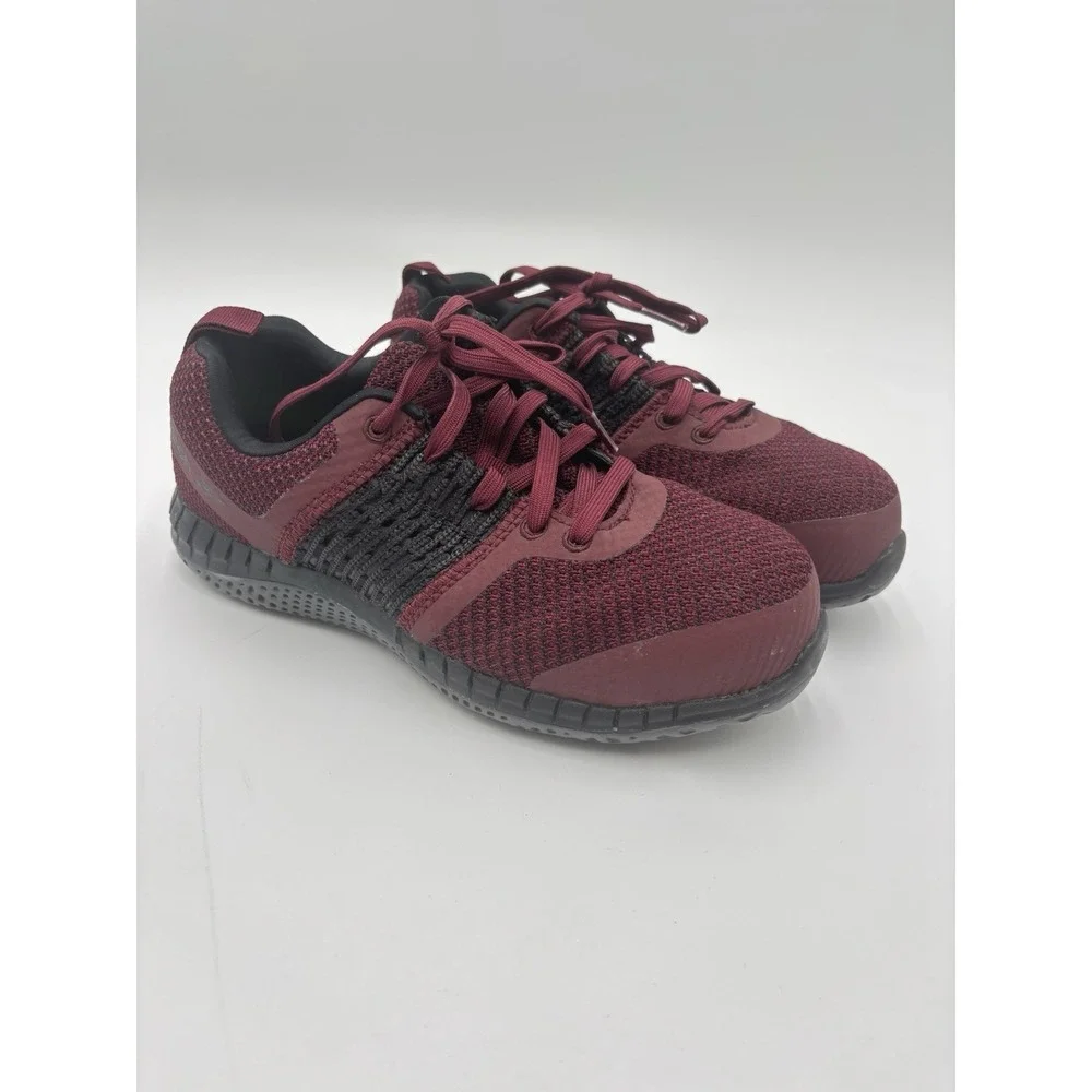 Reebok Work RB248 EH Safety Shoes Womens 7M MemoryTech Massage Burgundy